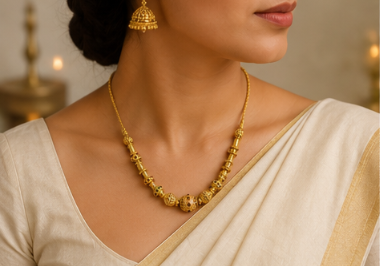 Traditional Gold-Plated Temple Necklace | VA Collections