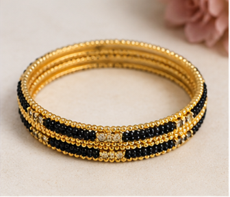 Daily Wear Black & Gold Designer Bangles | VA Collections