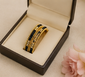 Daily Wear Black & Gold Designer Bangles | VA Collections